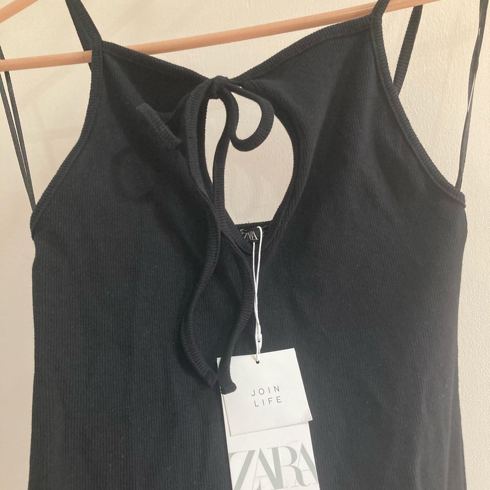 ZARA Ribbed Dress With Cutout Detail - Picture 3 of 4